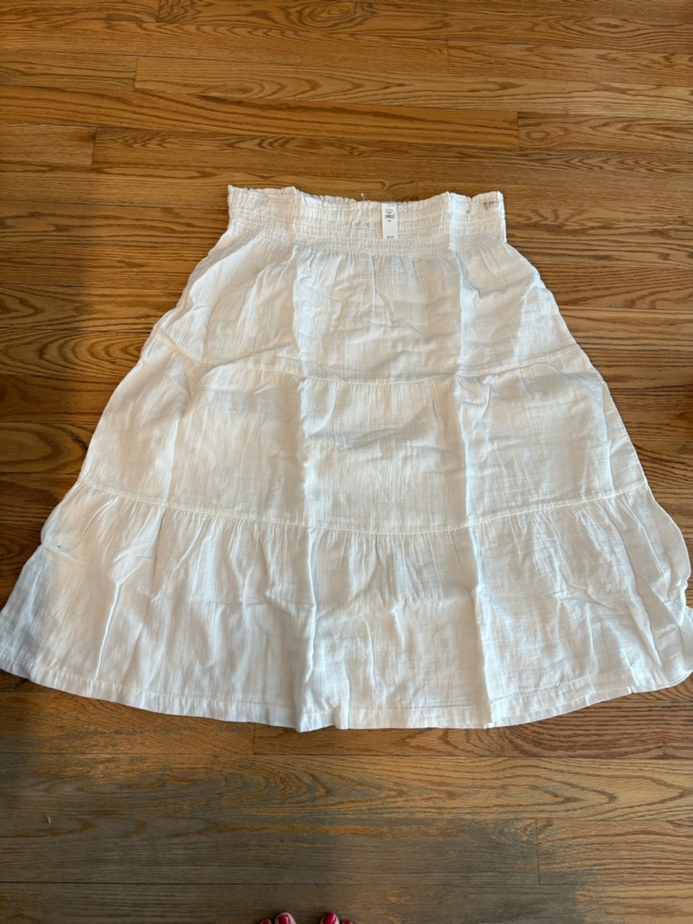 GAP White Tiered A-Line Cotton Skirt